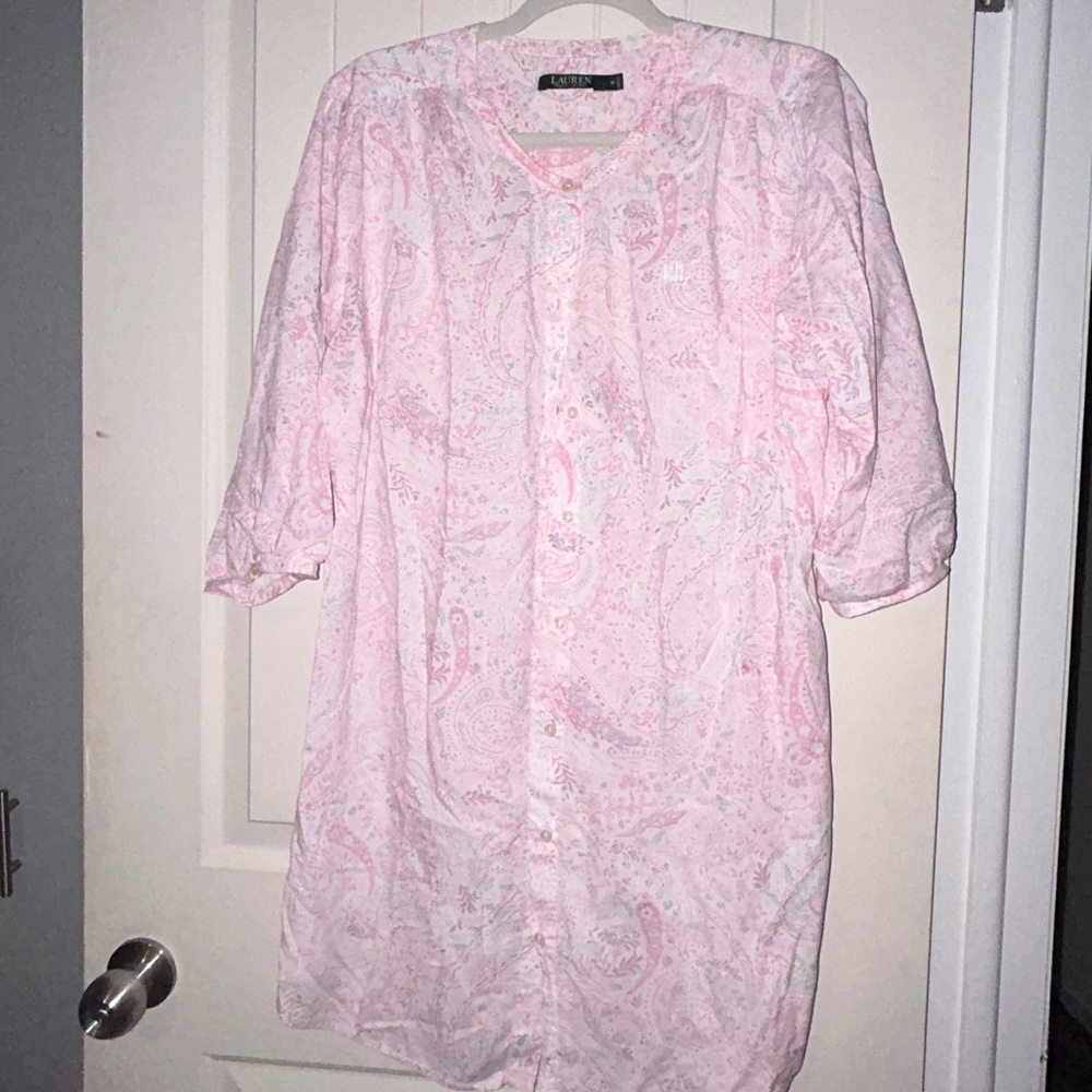 Valentine’s Lauren Ralph Lauren Women's Sleep Shirt Button Paisley